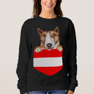 Austria Flag Bull Terrier Dog In Pocket Sweatshirt
