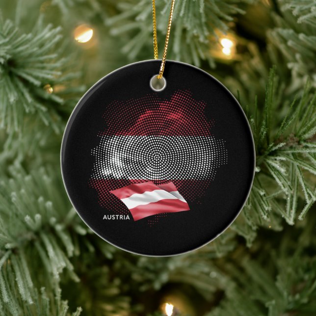 Austria flag ceramic tree decoration (Tree)