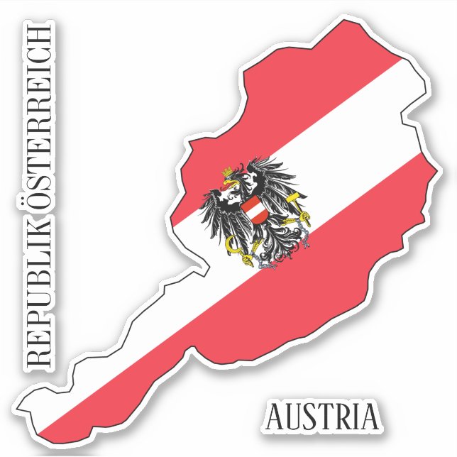 Austria Flag Charming Patriotic Map (Front)