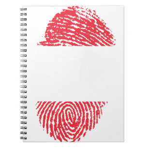 Austria Flag Fingerprint Country Pride Identity Notebook