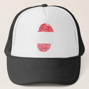 Austria Flag Fingerprint Country Pride Identity Trucker Hat