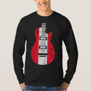 Austria Flag Guitar Vintage Musician T-Shirt