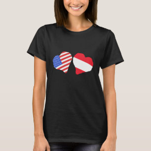 Austria Flag Heart America Austrian Pride Austrian T-Shirt