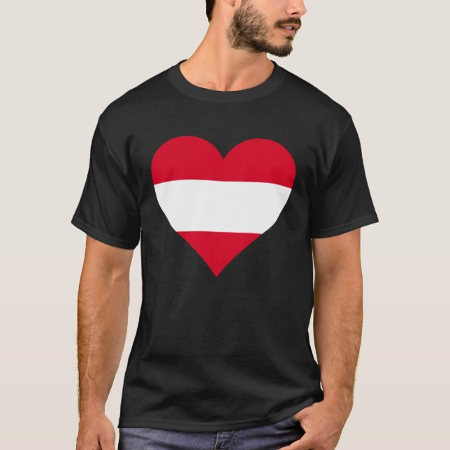 Austria Flag Heart Austria Gifts Love Austria T-Shirt (Front)