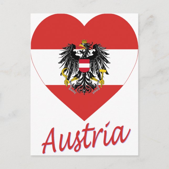 Austria Flag Heart Postcard (Front)