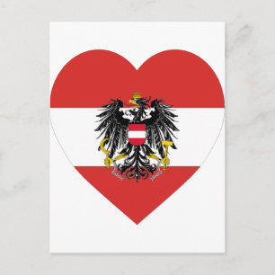 Austria Flag Heart Postcard
