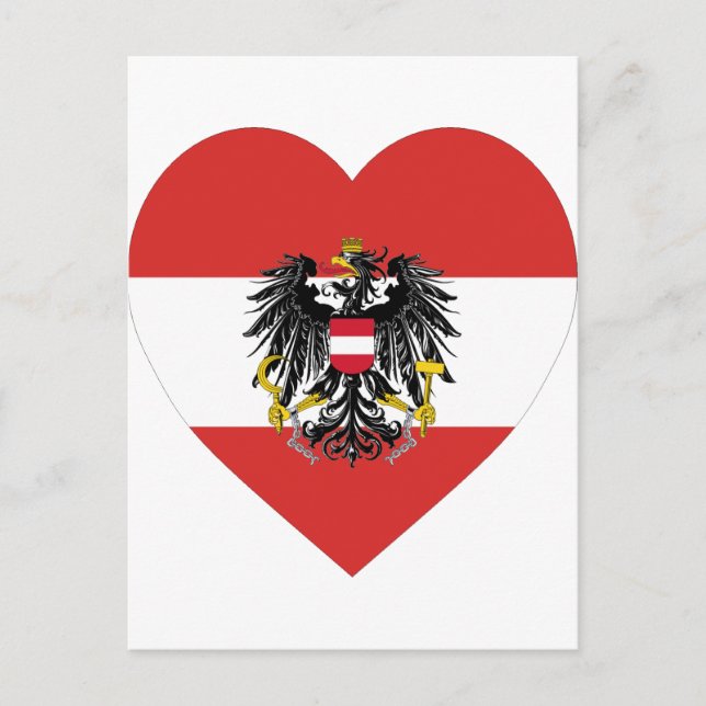 Austria Flag Heart Postcard (Front)