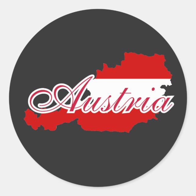 Austria flag map classic round sticker (Front)