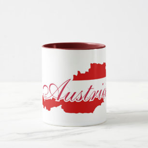Austria flag map mug