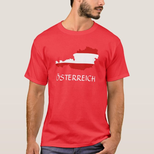 Austria Flag Map "Österreich" T-Shirt (Front)