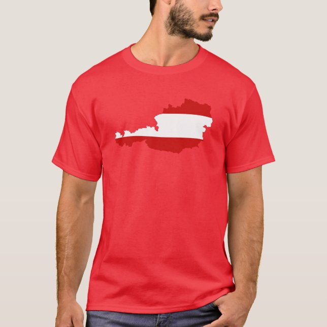 Austria Flag Map T-Shirt (Front)