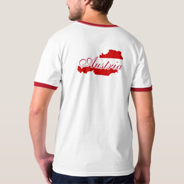 Austria flag map T-Shirt (Back)