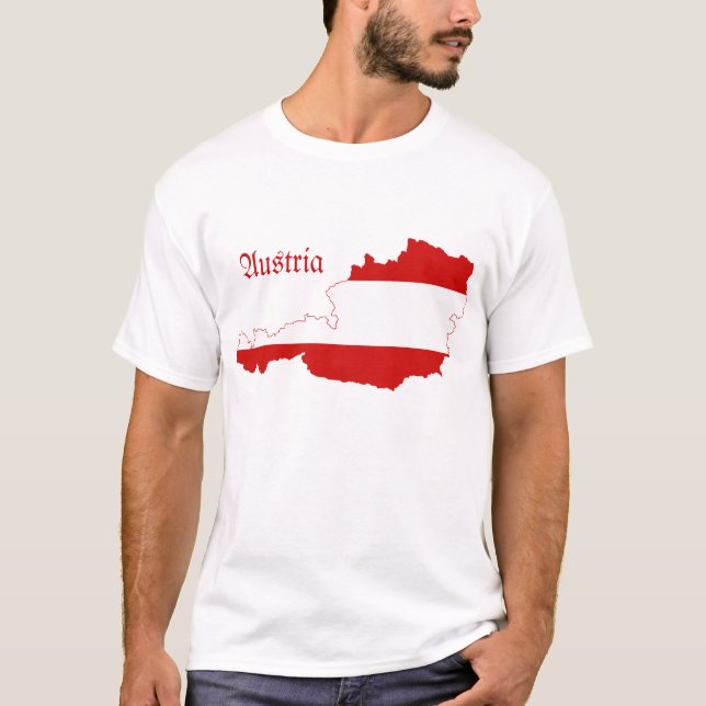 Austria Flag Map T-Shirt (Front)