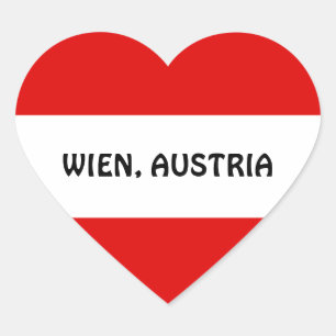 AUSTRIA: Flag of Austria--Wien Heart Sticker