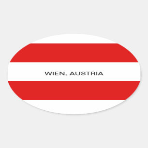 AUSTRIA: Flag of Austria--Wien Oval Sticker