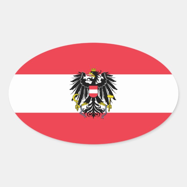 Austria Flag Oval Sticker (Front)