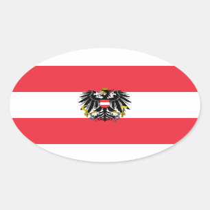 Austria Flag Oval Sticker