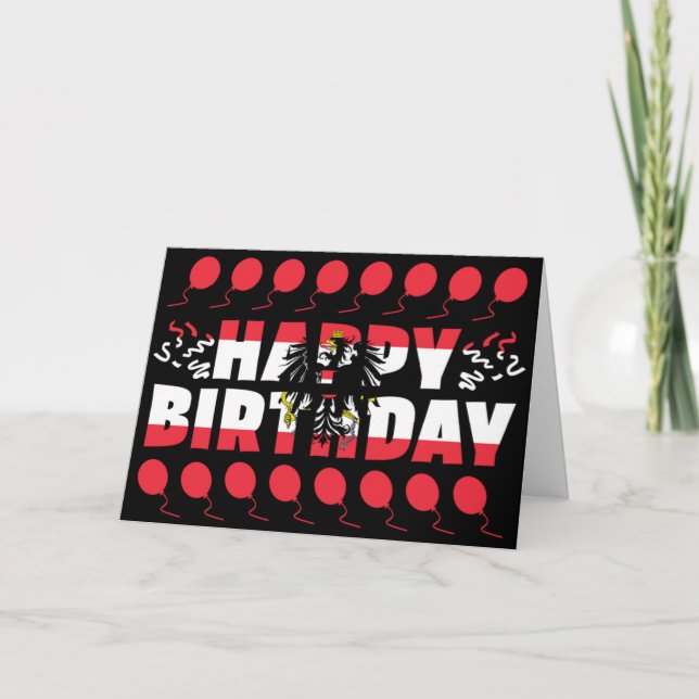 Austria Flag Patriotic Birthday Card (Front)