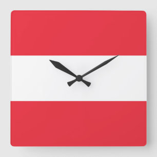 Austria Flag Square Wall Clock