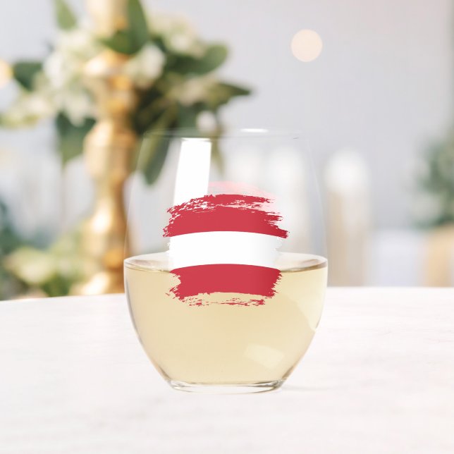 Austria flag stemless wine glass (Insitu (Wedding))