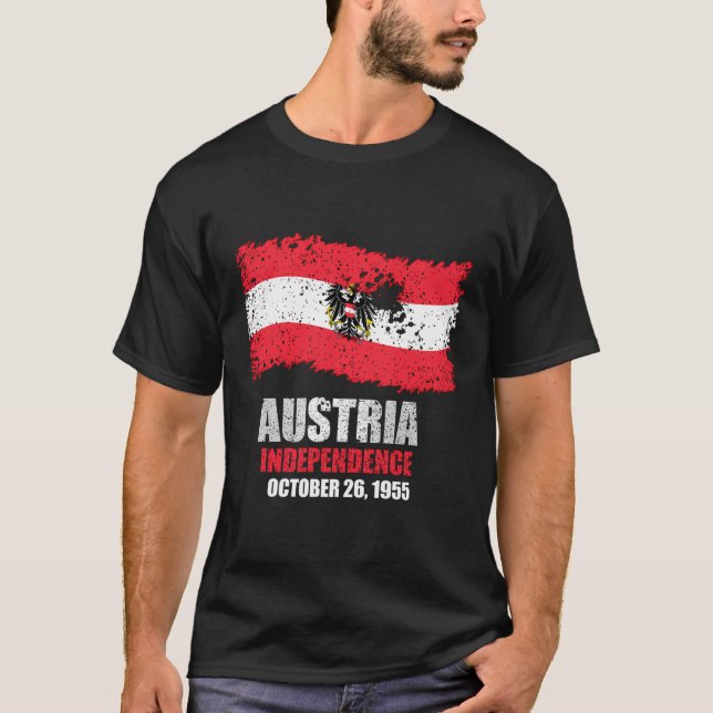 Austria Flag T Shirt Austrian Independence (Front)