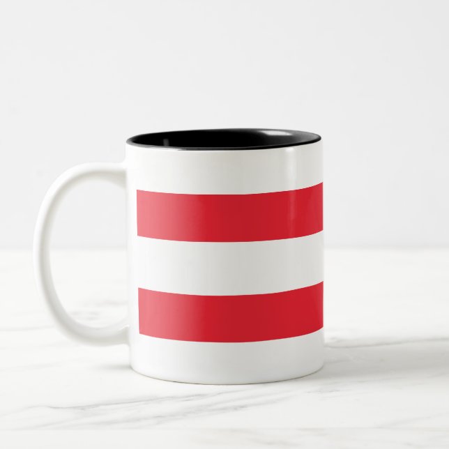Austria Flag Two-Tone Coffee Mug (Left)