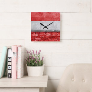 Austria flag wall square wall clock