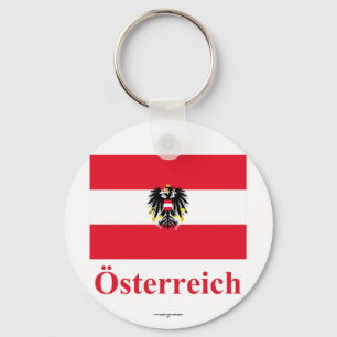 Austria Flag with Name in German Key Ring