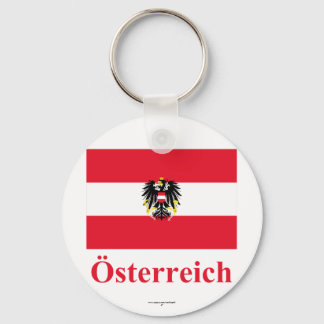 Austria Flag with Name in German Key Ring