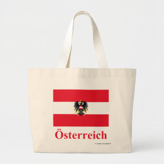 Austria Flag with Name in German Large Tote Bag