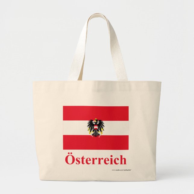 Austria Flag with Name in German Large Tote Bag (Front)