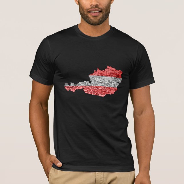 Austria Flagcolor Map T-Shirt (Front)