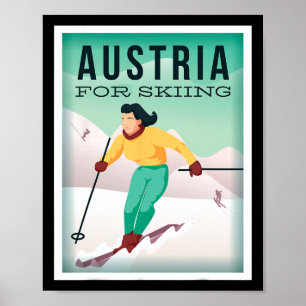 Austria For Skiing Pistensau And Skihaserl Get On  Poster