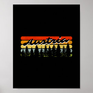 Austria Forest Sunset Trees Cabin Theme Vacation S Poster