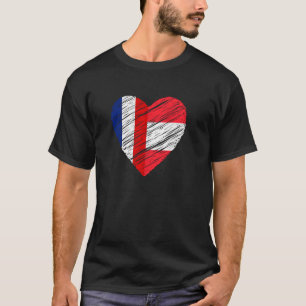 Austria France Heart French Flag Austrian Flag Lov T-Shirt