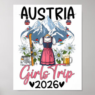 Austria Girls Trip 2026 Skiing Vacation Poster