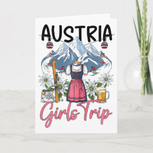 Austria Girls Trip Skiing Vacation Card