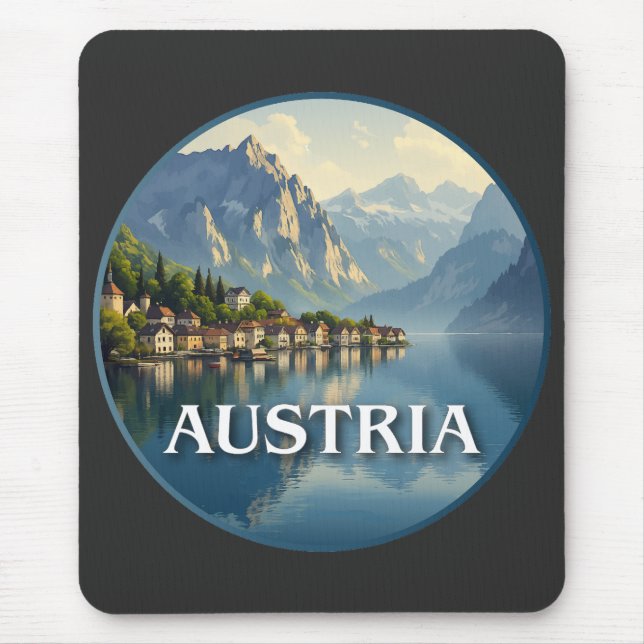 Austria Hallstatt European Union Mouse Mat (Front)