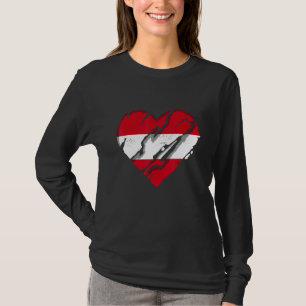 Austria Heart Austrian Flag Austrian Pride T-Shirt