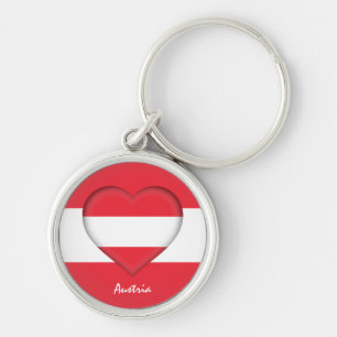 Austria & Heart, Austrian Flag fashion /sport Key Ring