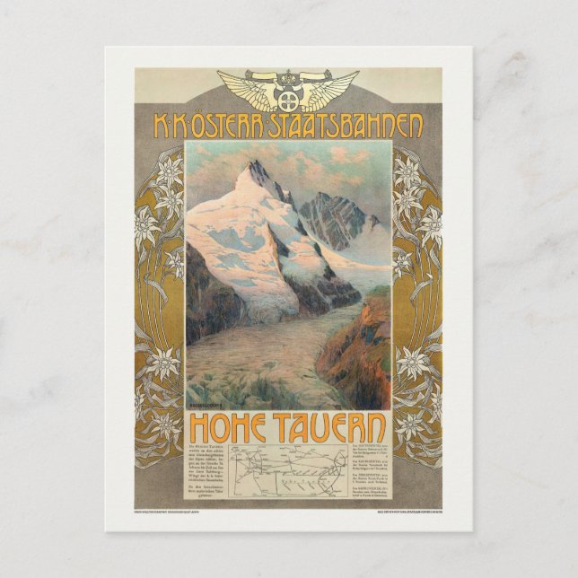 Austria Hohe Tauern Vintage Travel Poster 1910 Postcard (Front)