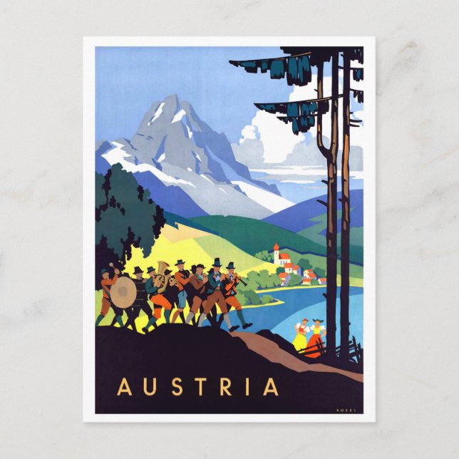 Austria, holiday in Alps, Vintage Postcard (Front)