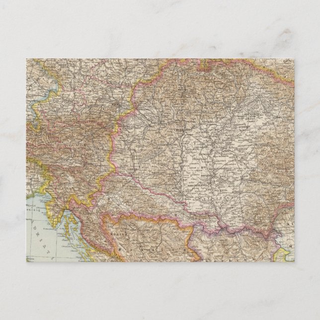 Austria Hungarian Empire Map Postcard (Front)