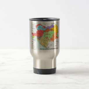 Austria-Hungary Map of Ethnic Diversity in 1910 Travel Mug