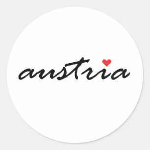 Austria, I love Austria Classic Round Sticker