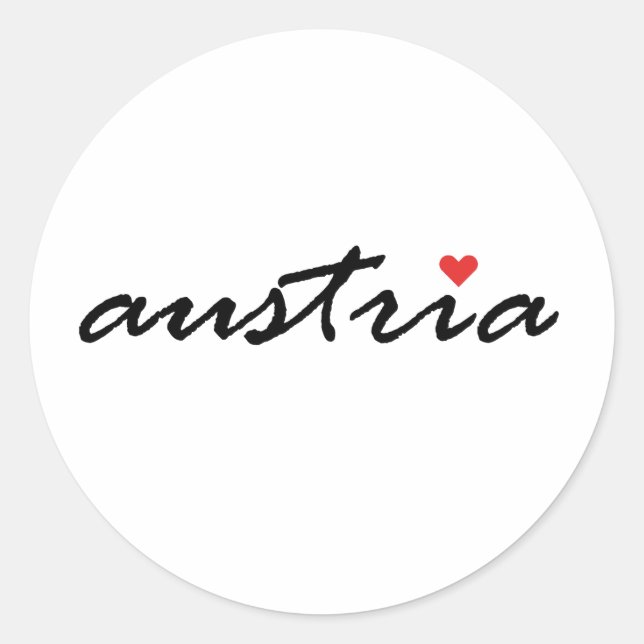 Austria, I love Austria Classic Round Sticker (Front)