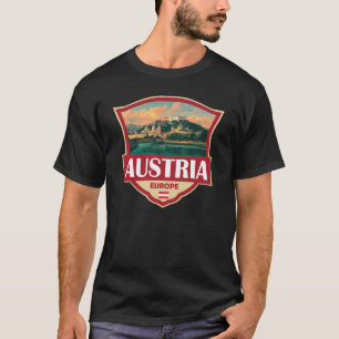 Austria Illustration Retro Badge T-Shirt
