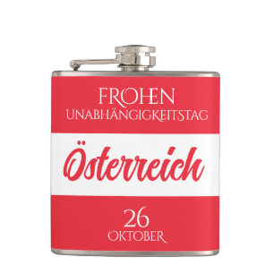 Austria Independence Day Austrian National Flag Hip Flask