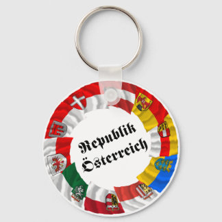 Austria & its Laender Waving Flags Key Ring