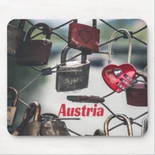 Austria Love Locks Bridge Salzburg Mouse Mat